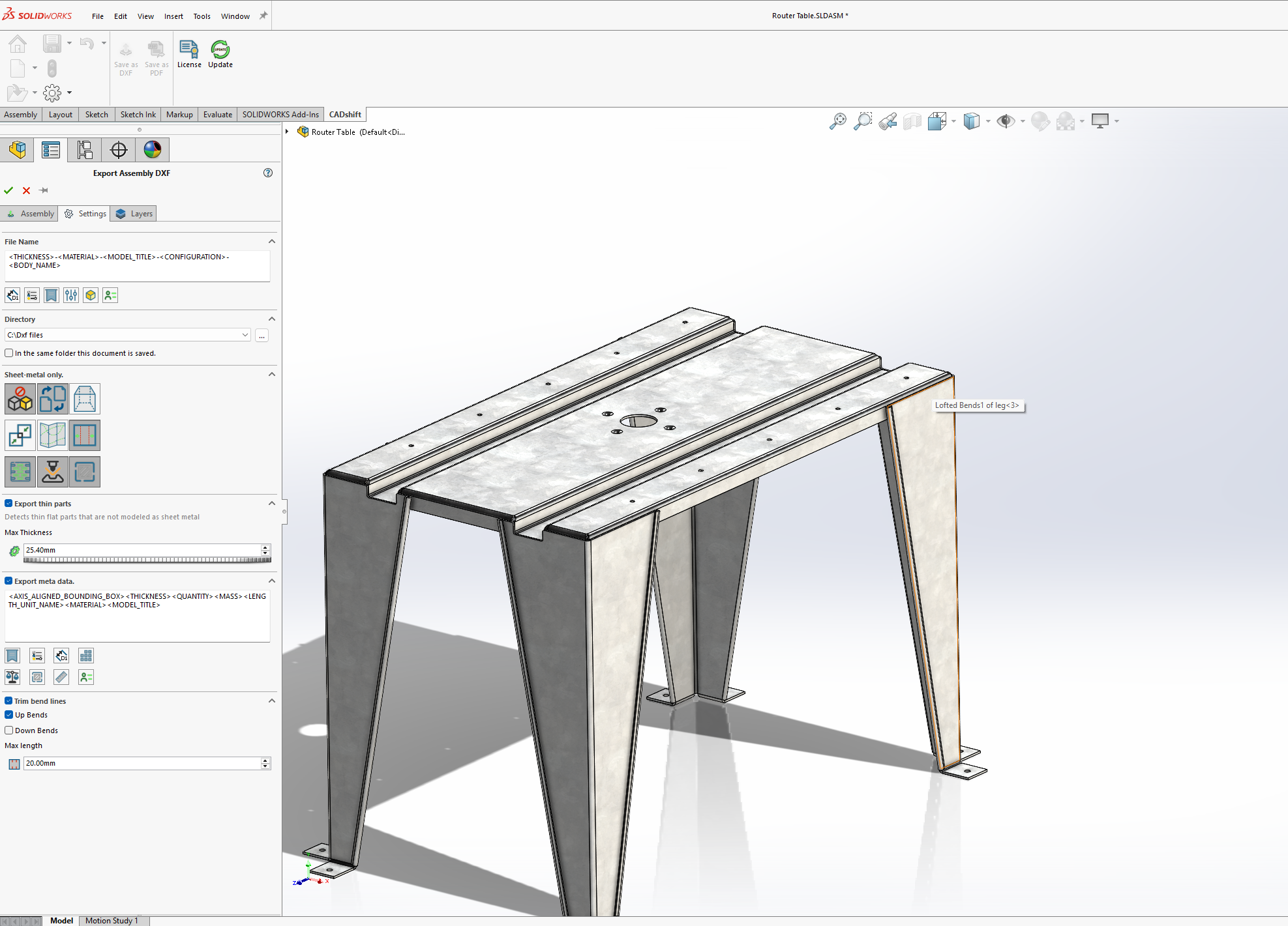 export dxf